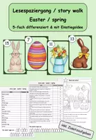 Vorschau - Arbeitsblätter - Easter / spring: story walk (Lesespaziergang) / 5-fach differenziert - Deckblatt