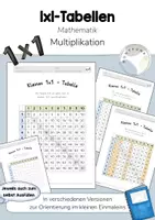 Vorschau - Arbeitsblätter - Einmaleins-Tabellen - verschiedene Versionen (auch zum Selbstausfüllen) - Deckblatt