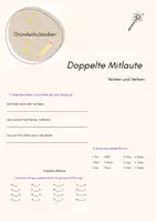 Vorschau - Arbeitsblätter - Doppelte Mitlaute (Nomen / Verben) - Deckblatt