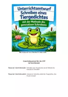 Vorschau - Stundenentwürfe - Unterrichtsentwurf Schreiben eines Tiergedichtes mit der Methode des Generativen Schreibens - Deckblatt
