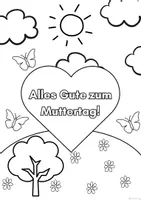 Vorschau - Mal- und Bastelvorlagen - Ausmalbilder zum Muttertag - Basteln mit Kindern - Seite 1