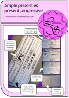 Vorschau - Arbeitsblätter - simple present vs present progressive flipbook - Deckblatt