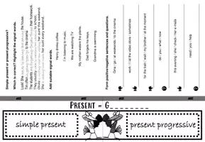 Vorschau - Arbeitsblätter - simple present vs present progressive flipbook - Seite 3