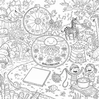 Vorschau - Arbeitsblätter - Wimmelbild mit Gucklochmethode zum Anlaut Q mit differenziertem Material für die Klassen 1 bis 3 - Seite 1
