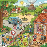 Vorschau - Arbeitsblätter - Wimmelbild mit Gucklochmethode zum Anlaut V mit differenziertem Material für die Klassen 1 bis 3 - Deckblatt