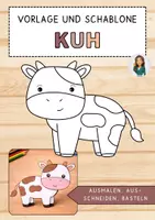 Vorschau - Mal- und Bastelvorlagen - Kuh - Schablone und Ausmalbild für Kinder - Deckblatt