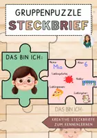 Vorschau - Mal- und Bastelvorlagen - Gruppenpuzzle - Steckbrief - Schulananfang - Kennenlernen - Deckblatt
