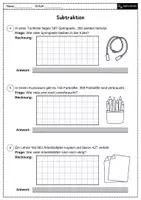 Vorschau - Arbeitsblätter - Schriftliche Subtraktion – Sachaufgaben (Mathe Klasse 3-4) - Seite 2