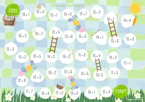 Vorschau - Spiele - Rechenspiel Ostern Addition ZR 20 / 3-fach differenziert! mit und ohne Zehnerübergang - Seite 2