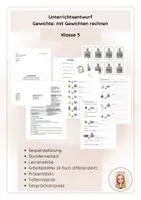 Vorschau - Stundenentwürfe - Unterrichtsentwurf Gewichte: mit Gewichten rechnen - Deckblatt