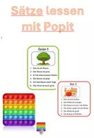 Vorschau - Stationenlernen - Pop It Lesen – Einfache Sätze lesen - Deckblatt