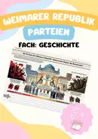 Vorschau - Arbeitsblätter - Weimarer Republik - Parteien: Stützen oder Gegener der Demokratie? - Deckblatt