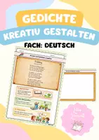 Vorschau - Arbeitsblätter - Gedichte kreativ gestalten - Deckblatt