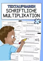Vorschau - Arbeitsblätter - Schriftliche Multiplikation - Sachaufgaben (Mathe Klasse 3-4) - Deckblatt