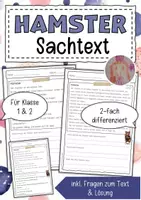 Vorschau - Arbeitsblätter - Sachtext Hamster - Deckblatt