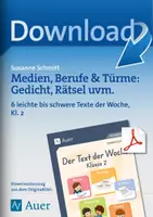 Vorschau - Arbeitsblätter - Medien, Berufe & Türme: Gedicht, Rätsel uvm. – 6 Texte der Woche - Deckblatt