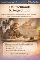 Vorschau - Klassenarbeiten - Klausur Erster Weltkrieg – Kriegsschuldfrage | Quellenanalyse Jagow mit Erwartungshorizont - Deckblatt