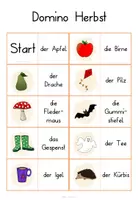 Vorschau - Spiele - Domino Herbst🍁 - spielend Wortschatz üben - Seite 1