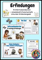 Vorschau - Arbeitsblätter - Materialpaket - Erfindungen (Forscherheft + Info-Karten, mp3-Datei, Hörverständnis, Brettspiel) - Seite 1