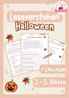 Vorschau - Arbeitsblätter - Deutsch Leseverstehen Halloween (Klasse 2–3) - Deckblatt