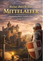 Vorschau - Arbeitsblätter - Reise durch das Mittelalter – Stationsarbeit Geschichte(Klasse 5–7) - Deckblatt