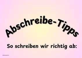 Vorschau - Poster - Abschreibe-Tipps - So schreiben wir richtig ab! - Seite 1
