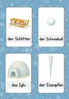 Vorschau - Bildkarten - Wortschatzkarten Winter - Seite 1