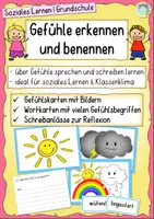 Vorschau - Bildkarten - Gefühle erkennen & benennen – Grundschule (Gefühlskarten & Schreibanlässe) - Deckblatt
