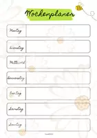 Vorschau - Merkblätter - Wochenplaner Vorlage (PDF) – Minimalistischer Wochenplan | Schulplaner & To-Do Liste | Printable für Schule & Alltag 🐝📝 - Deckblatt