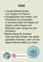 Vorschau - Mal- und Bastelvorlagen - Vatertag Karte / Klappkarte zum Basteln und Ausmalen - Seite 1