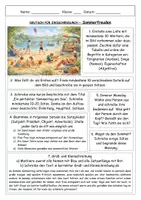 Vorschau - Stundenentwürfe - Wimmelbild: Sommerfreuden - Kreatives Schreiben, Wortarten, Satzglieder, Rechtschreibung - Seite 1