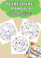 Vorschau - Mal- und Bastelvorlagen - 10 Meerestiere Mandalas Grundschule - Deckblatt