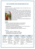 Vorschau - Arbeitsblätter - Erlebniserzählung: Achterbahnfahrt - Deckblatt