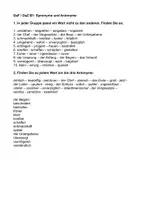 Vorschau - Arbeitsblätter - DaF DaZ B1 Synonyme und Antonyme - Deckblatt