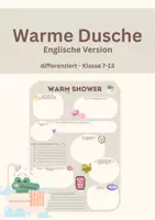 Vorschau - Arbeitsblätter - Warme Dusche/ Warm Shower Schuljahresende- differenziert - englische Version - Klasse 7-13 - Arbeitsblatt - Deckblatt