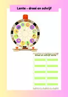Voorbeeld - Spellen - Lente - draai en schrijf - Voorblad