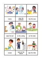 Vorschau - Arbeitsblätter - Wort-Bild-Karten "chores at home" - Deckblatt