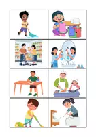 Vorschau - Arbeitsblätter - Wort-Bild-Karten "chores at home" - Seite 3