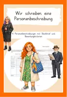 Vorschau - Arbeitsblätter - Wir schreiben eine Personenbeschreibung - Deckblatt