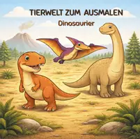 Vorschau - Arbeitsblätter - Dinosaurier zum Ausmalen – 30 Motive - Deckblatt