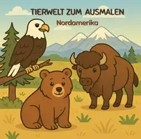 Vorschau - Unterrichtsreihen - Nordamerika 30 Tiermotive zum Ausmalen! - Deckblatt