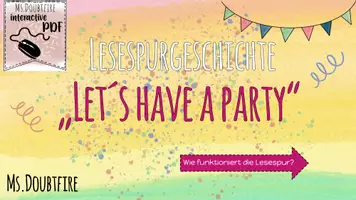 Vorschau - Arbeitsblätter - interaktive Lesespurgeschichte Englisch "Let´s have a party" (party, food) - Seite 1