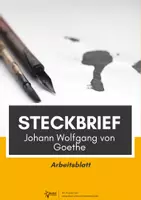 Vorschau - Arbeitsblätter - Steckbrief: Goethe - mit Lösungen! - Deckblatt