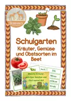 Vorschau - Arbeitsblätter - Schulgarten Gemüse-, Obst und Kräuter im Beet - Deckblatt