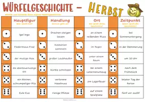 Vorschau - Arbeitsblätter - Würfelgeschichte - Herbst - Seite 1