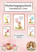 Vorschau - Mal- und Bastelvorlagen - Muttertagsgeschenk Otter Handabdruck Otterklasse - Deckblatt
