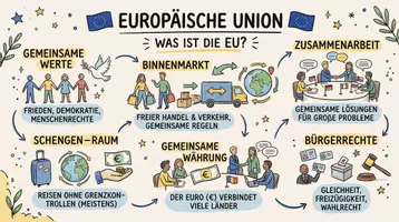 Vorschau - Arbeitsblätter - Arbeitsblatt zum Thema "Europäische Union" + Onlineübung & MP3 + Mindmap + Infografik - Seite 3