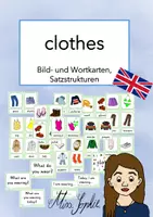Vorschau - Bildkarten - clothes - Bild- und Wortkarten, Satzstrukturen - Deckblatt