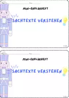 Vorschau - Merkblätter - Sachtexte verstehen in Deutsch - ein Mini-Erklärheft für die Mittelschule (7./8. Klasse) - Seite 1