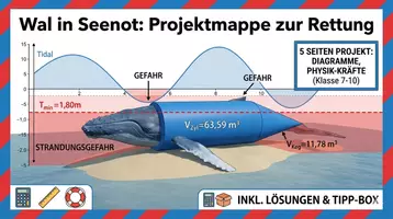 Vorschau - Arbeitsblätter - Wal in Seenot: Projektmappe zur Rettung (Mittelstufe) - Deckblatt